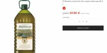 Aceite de oliva virgen extra Maestros de Hojiblanca en oferta El Corte Inglés garrafa 5 litros 20,95 euros.