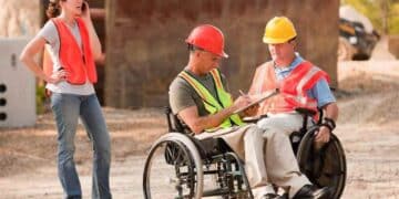 Trabajadores con discapacidad en silla de ruedas en el sector laboral tras la reforma de dependencia.