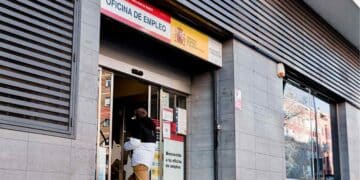 Exterior de una oficina del SEPE donde se gestionan las prestaciones por desempleo.