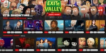 Pantalla de inicio de Showrunner, la plataforma de IA de Amazon para crear y compartir series animadas personalizadas.