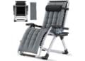silla plegable Soontrans gris con respaldo regulable y reposacabezas, disponible en Amazon.