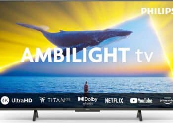 Televisor Philips 4K de 55 pulgadas con Ambilight y HDMI 2.1 en oferta por 329 euros.