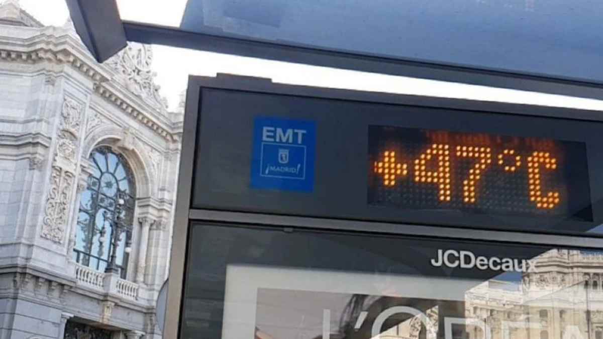 Termómetro marca 47 grados en Madrid por altas temperaturas de verano según AEMET.