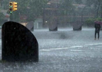 Lluvia intensa en Madrid durante la alerta amarilla de la AEMET el 29 de septiembre.