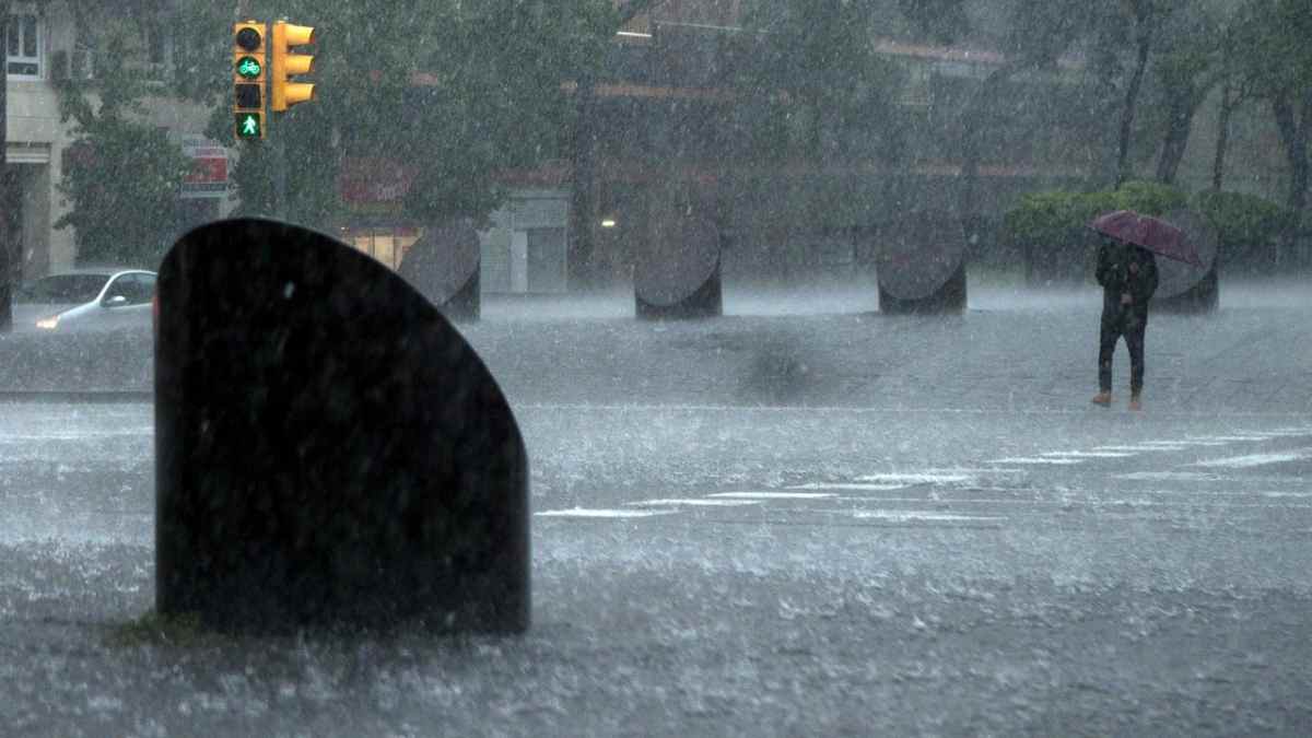 Lluvia intensa en Madrid durante la alerta amarilla de la AEMET el 29 de septiembre.