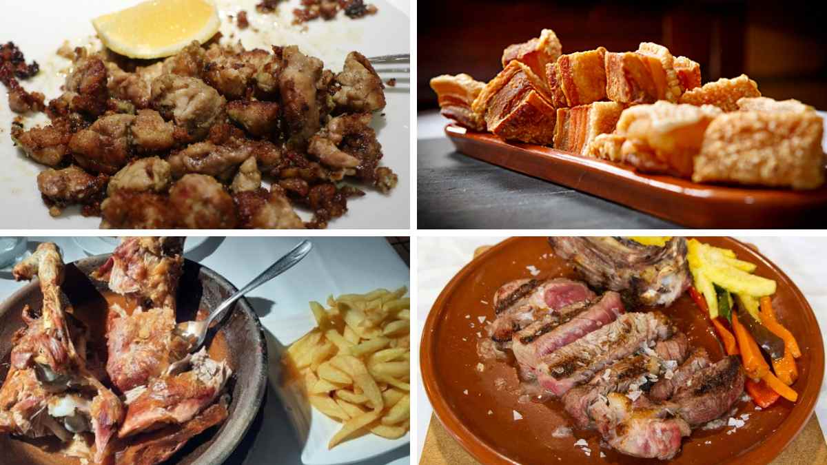 Platos típicos del Asador Las Murallas recomendado por Martín Berasategui en la A-1.