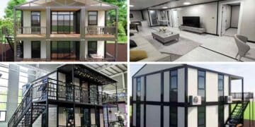 Casa prefabricada de acero de dos plantas con interior moderno por menos de 16.000 euros.