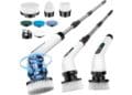 Cepillo eléctrico sin cable FYDEE con 7 cabezales intercambiables para limpieza de bañeras y azulejos.