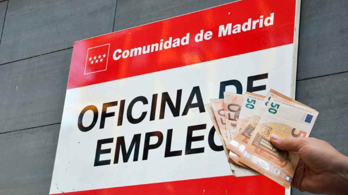 Oficina de empleo SEPE en Madrid con dinero de prestación por desempleo.