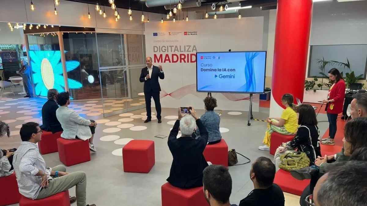 Presentación del curso gratis de IA Google Gemini en la Comunidad de Madrid.