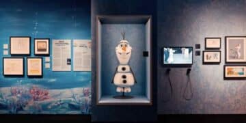 Olaf en la exposición Disney 100 años en Madrid.