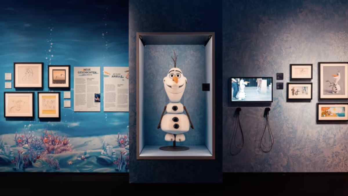 Olaf en la exposición Disney 100 años en Madrid.