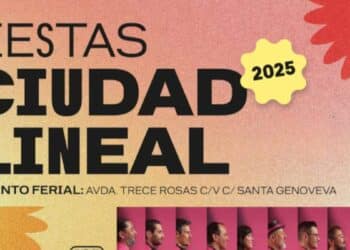 Cartel oficial de las Fiestas de Ciudad Lineal 2025 en septiembre.