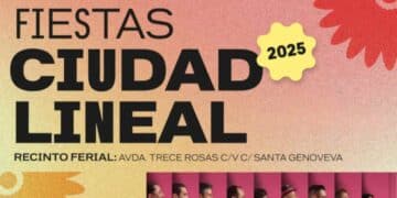 Cartel oficial de las Fiestas de Ciudad Lineal 2025 en septiembre.
