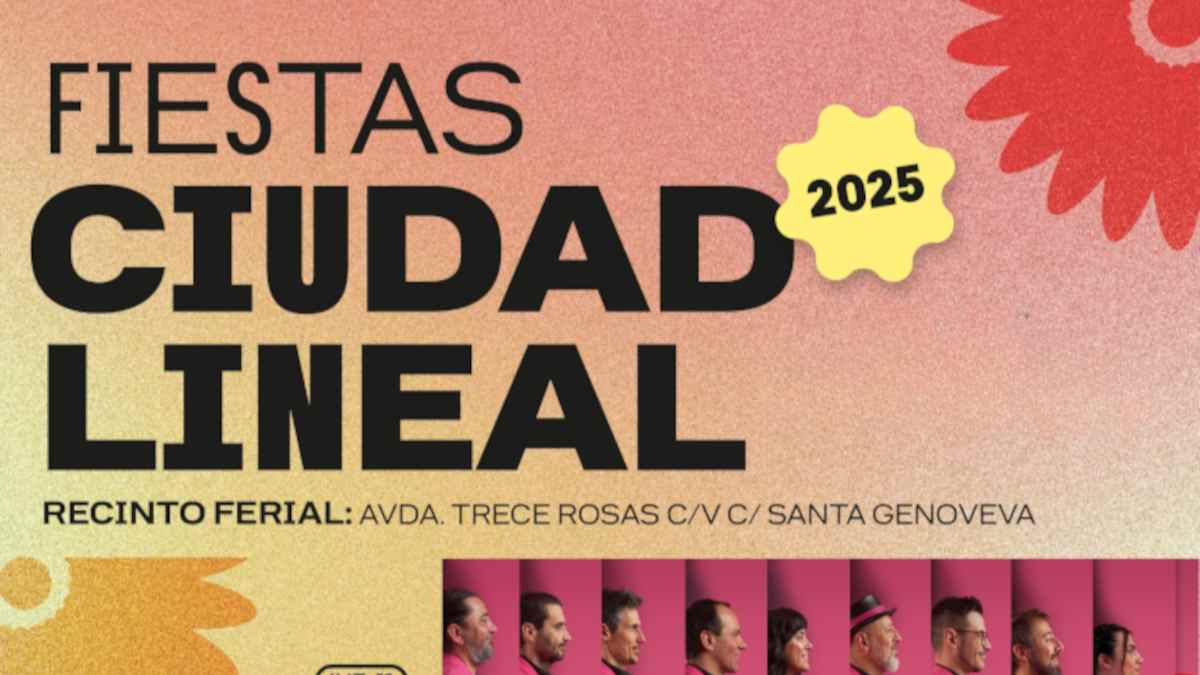 Cartel oficial de las Fiestas de Ciudad Lineal 2025 en septiembre.