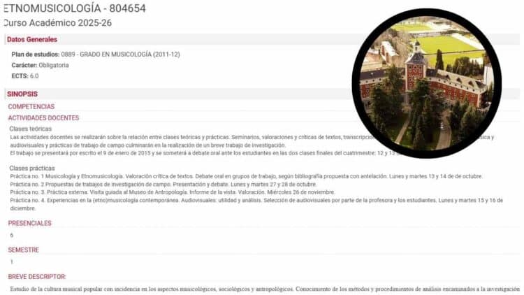 Universidad en Madrid donde un joven cursa en solitario el grado piloto de música y tecnología.