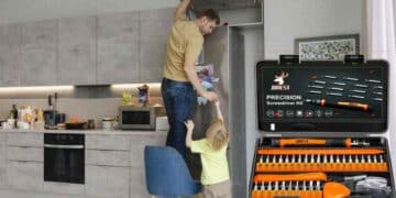 kit de destornilladores de precisión Jorest con mango ergonómico y 38 piezas.