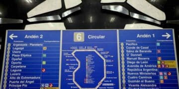 Mapa de estaciones de la Línea 6 de Metro de Madrid Circular.
