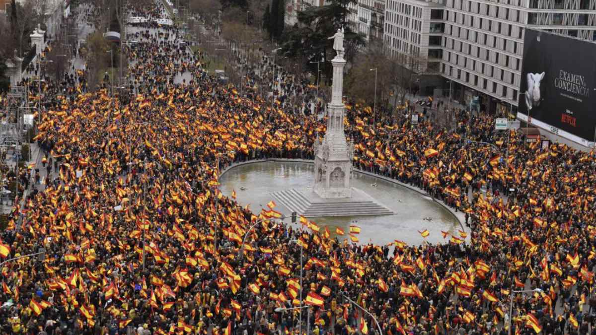 Manifestación en Madrid con calles cortadas el 6 de septiembre de 2025 en Gran Vía y centro de la ciudad.
