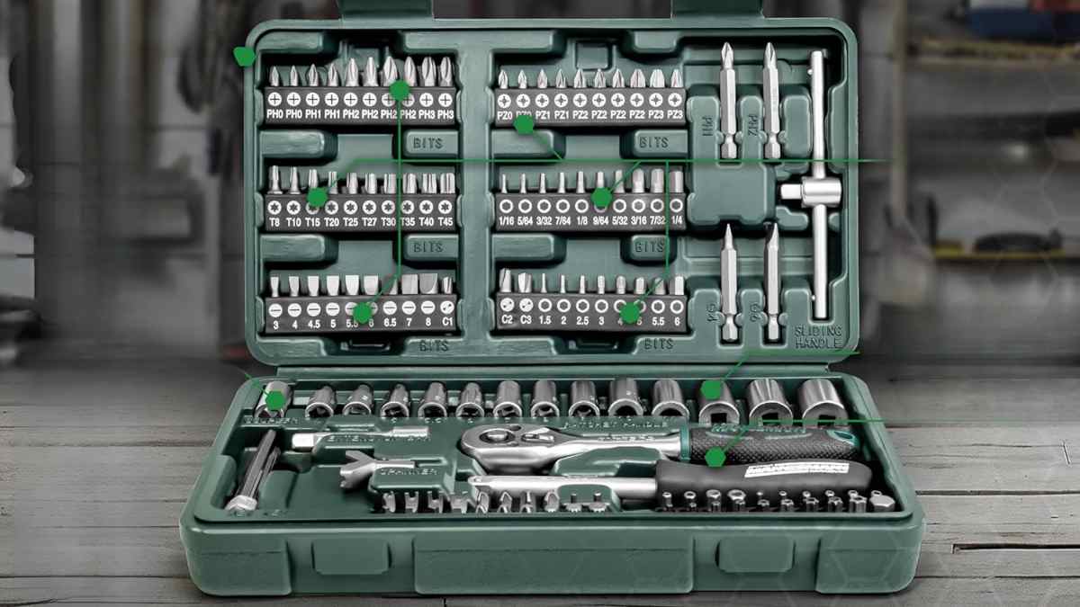 Maletín de herramientas Mannesmann M29166 con 130 piezas y carraca por 21,99 euros.