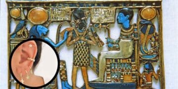 origen de los pendientes en las orejas en egipto y asia occidental.