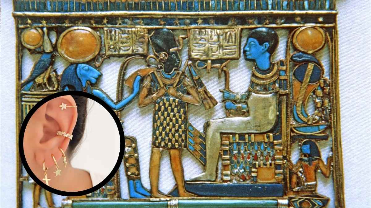 origen de los pendientes en las orejas en egipto y asia occidental.