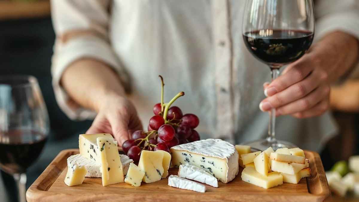 Tabla de quesos y vino que explica el origen de la expresión que no te la den con queso.