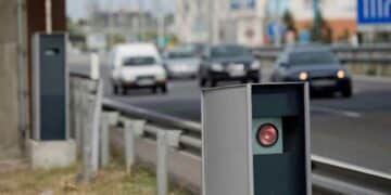 Radar del km 52 de la M-40 con multas de tráfico.