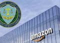 Logo de la FTC junto a sede de Amazon por reembolsos de Prime y sanción en Estados Unidos.