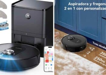 Robot aspirador Proscenic Q8 Max con estación de autovaciado y función de fregado 2 en 1.