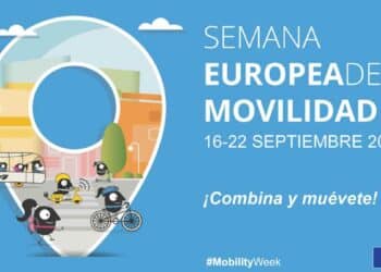 Cartel oficial de la Semana Europea de la Movilidad 2025 en Madrid del 16 al 22 de septiembre.