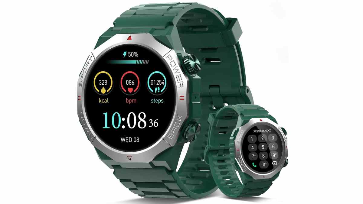 Smartwatch militar resistente al agua con 112 modos deportivos y llamadas en oferta en Amazon.