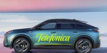 Coche compartido de Telefónica para empleados con sistema Blablacar interno.