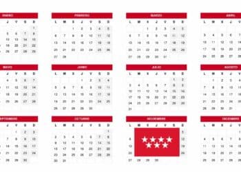 Calendario 2025 con el festivo de la Almudena en Madrid confirmado por el BOE para el puente de noviembre.