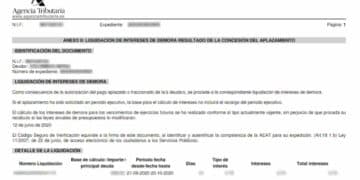 liquidación intereses agencia tributaria.