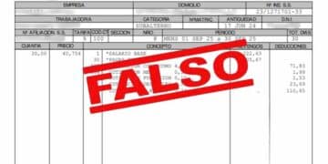 Nómina falsa sobre deducción de 95 euros del Mecanismo de Equidad Intergeneracional publicada en redes sociales.