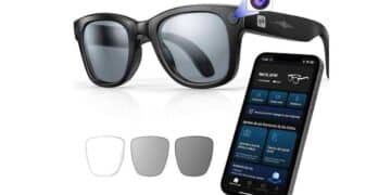 gafas inteligentes con cámara 4K y traducción en 20 idiomas conectadas por Bluetooth con app móvil en español.