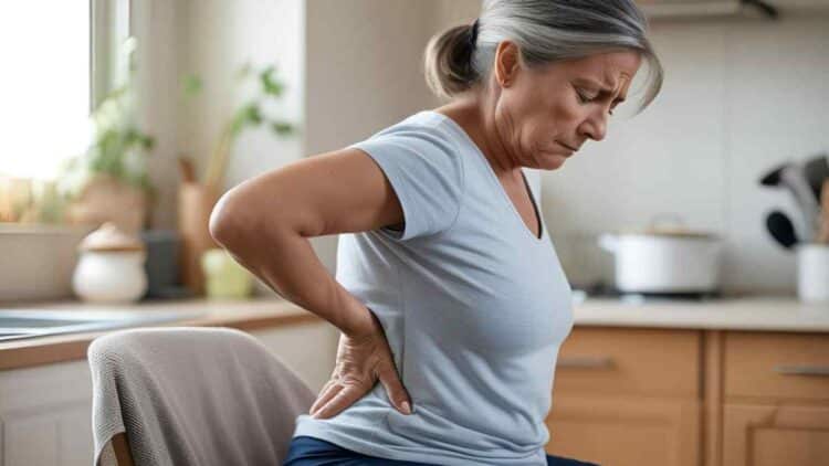 Mujer con dolor lumbar por síndrome de espalda fallida, ejemplo de incapacidad permanente reconocida por la Seguridad Social.