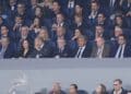 Palco del Santiago Bernabéu durante un partido del Real Madrid
