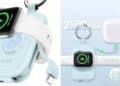 Llavero cargador portátil 3 en 1 RORRY de Amazon para móvil, reloj y auriculares.