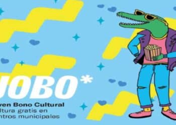 Cartel del bono cultural joven JOBO de Madrid con cultura gratis en centros municipales.