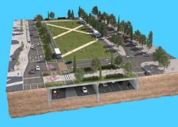 Recreación del megatúnel de la A-5 en Madrid con zonas verdes y tráfico soterrado