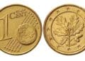 Moneda alemana de 1 céntimo de 2002 con hoja de roble y valor estimado de hasta 50.000 euros.