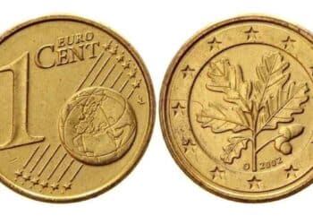 Moneda alemana de 1 céntimo de 2002 con hoja de roble y valor estimado de hasta 50.000 euros.