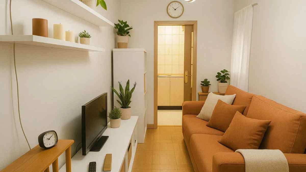 salón acogedor del piso en venta en Puente de Vallecas Madrid por 85.000 euros.