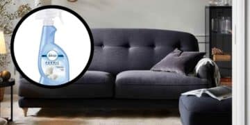 Spray Febreze con tecnología OdourClear para eliminar el mal olor de mantas y tejidos del hogar por 15 euros.