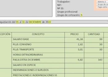 nómina funcionario con paga extra y pluses incluidos tras sentencia del Supremo.