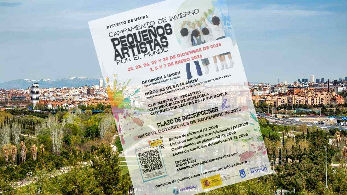Campamento urbano de invierno en Usera con actividades y comidas incluidas para niños de 3 a 14 años.