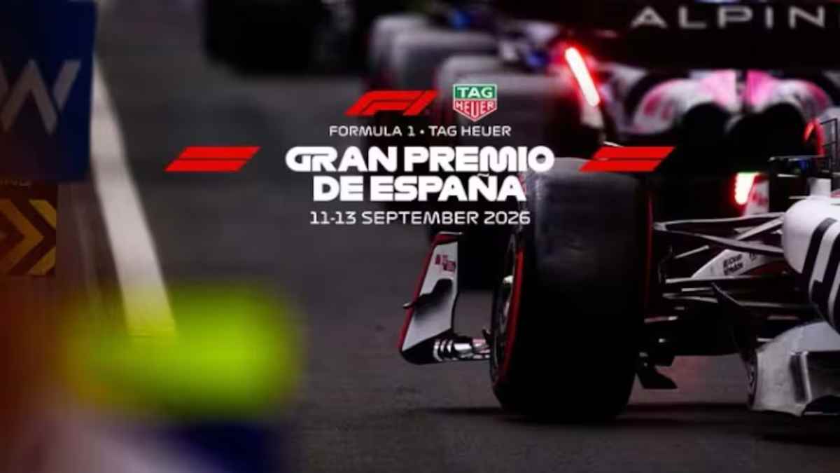 Gran Premio de España 2026 de Fórmula 1 en Madrid con imagen de monoplazas y fechas del evento.