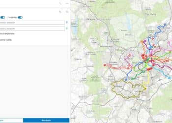 Mapa interactivo del Metro y Cercanías de Madrid para consultar trayectos y retrasos en tiempo real.